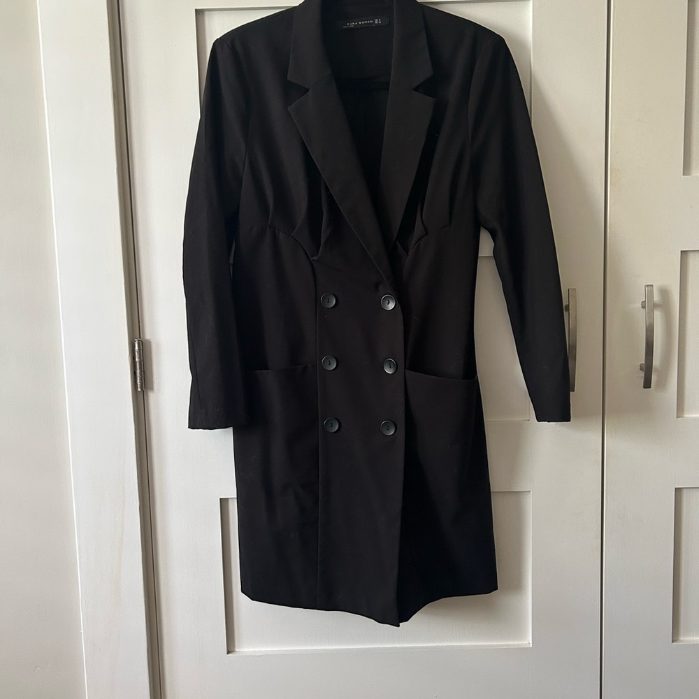 Zara Black Double-Breasted Blazer dress